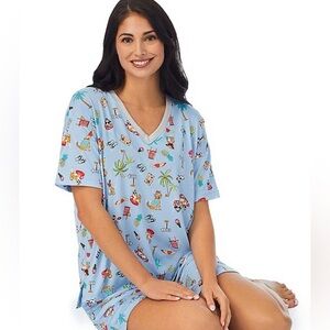 XXL Cuddle Duds Women's 2 Piece Dogs Print Pajamas Plus Size Sleepwear Shorts To